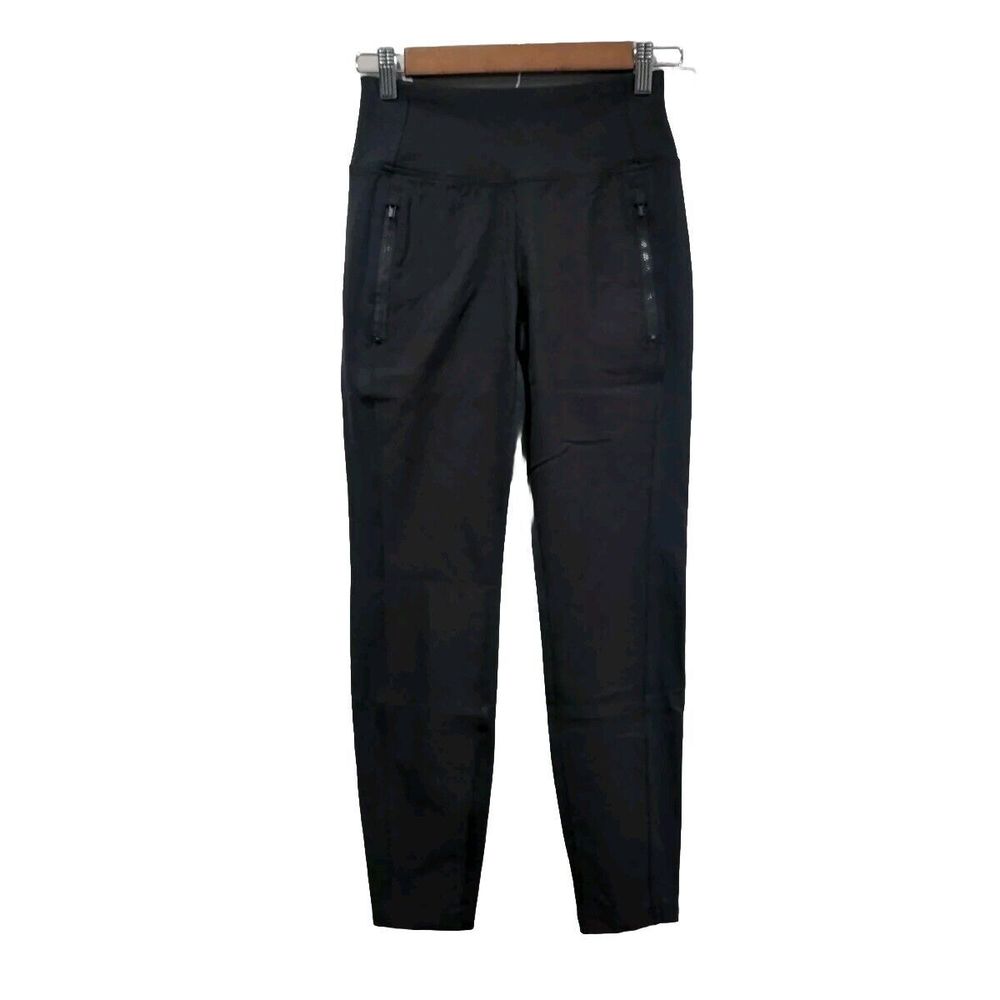 Athleta Womens Headlands Hybrid Tight Size 2 Petite Black Pull On Zip Ankle